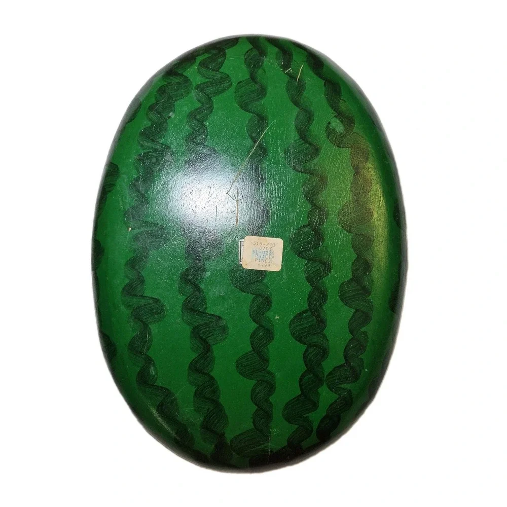 Vintage Wooden Painted Watermelon Serving Plate